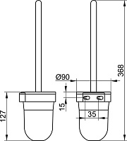 Keuco Smart.2 Ершик для унитаза, подвесной, цвет: хром 23640 10100