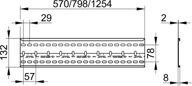 Keuco Ixmo Монтажная планка 80x0,8x13,3h см 59570 000002