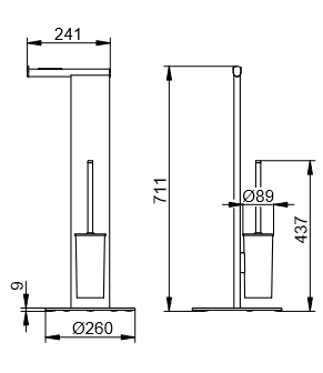 Keuco Universal Ершик для туалета, цвет: хром 49865 10101