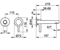 Keuco Edition 400 Смеситель для раковины рычажный, встраиваемый, цвет: никель 51516 050200