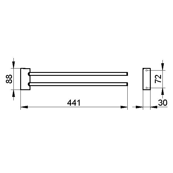 Keuco Smart.2 Полотенцедержатель 44,1x3x8,8h см, цвет: хром 14718 010000