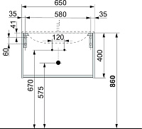 Keuco Plan Тумба под раковину 65x49x40h см, цвет: белый 32951 300000