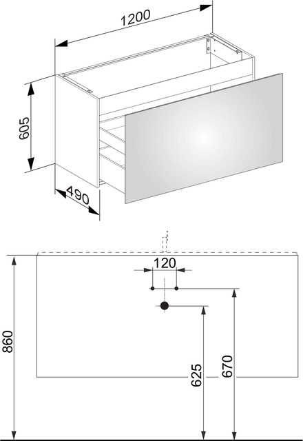 Keuco Plan Тумба под раковину 120x49x60,5h см, цвет: белый 32982 300000