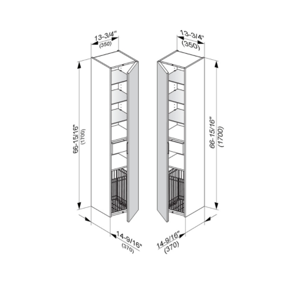 Keuco Edition 11 Шкаф-пенал 35x37x170h см, цвет: черный 31331 330002