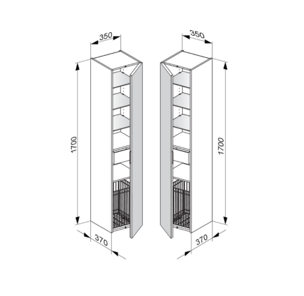 Keuco Edition 11 Шкаф-пенал 35x37x170h см, цвет: черный 31331 330002