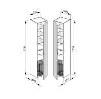 Keuco Edition 11 Шкаф-пенал 35x37x170h см, цвет: черный 31331 330002