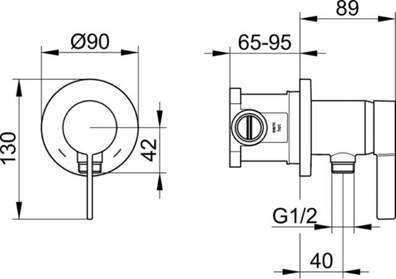 Keuco Ixmo Solo Смеситель для душа, с встраиваемой частью, цвет: хром 59552 019521