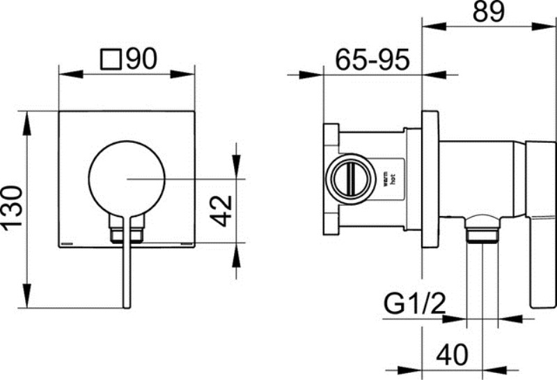 Keuco Ixmo Solo Смеситель для душа, с встраиваемой частью, цвет: хром 59552 019522