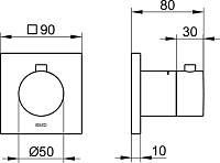 Keuco Ixmo Смеситель термостатический для душа, встраиваемый, цвет: черный матовый 59553 370002