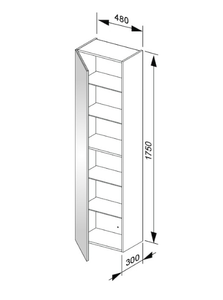 Keuco Plan Шкаф-пенал 30x48x175h см, цвет: инокс матовый 32930 290001
