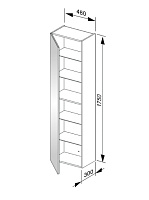 Keuco Plan Шкаф-пенал 30x48x175h см, цвет: инокс матовый 32930 290001