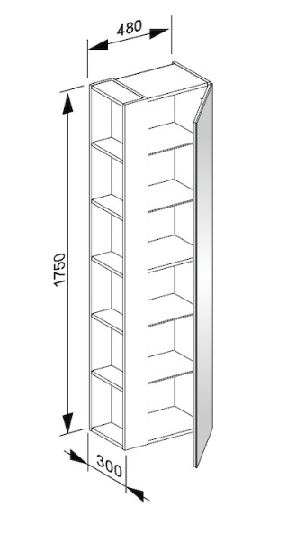 Keuco Plan Шкаф-пенал 30x48x175h см, цвет: антрацит 32931 110002