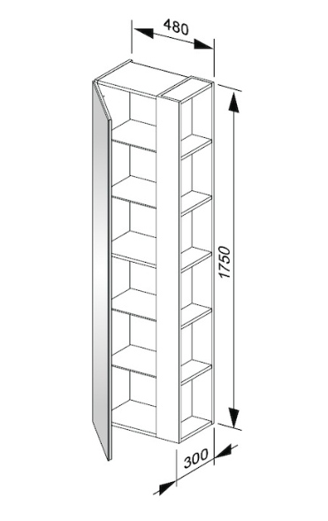 Keuco Plan Шкаф-пенал 30x48x175h см, цвет: инокс матовый 32932 290001