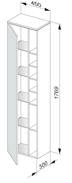 Keuco Edition 400 Шкаф-пенал 30x45x176,9h см, цвет: трюфель 31735 370001