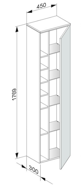 Keuco Edition 400 Шкаф-пенал 30x45x176,9h см, цвет: трюфель 31735 370002