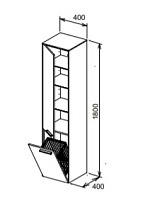 Keuco Royal 60 Шкаф-пенал 40x40x180h см, цвет: антрацит матовый 32131 440001