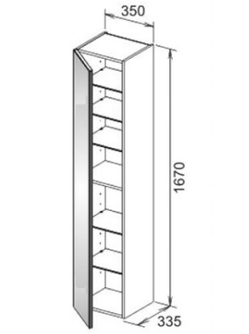 Keuco Royal Reflex Шкаф-пенал 35x33,5x167h см, цвет: титан 34030 130001