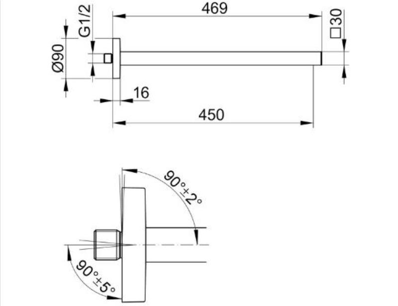 Keuco Universal Держатель для верхнего душа, цвет: хром 59088 010401