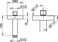 Keuco Universal Настенный душевой кронштейн, цвет: черный матовый 51689 370100