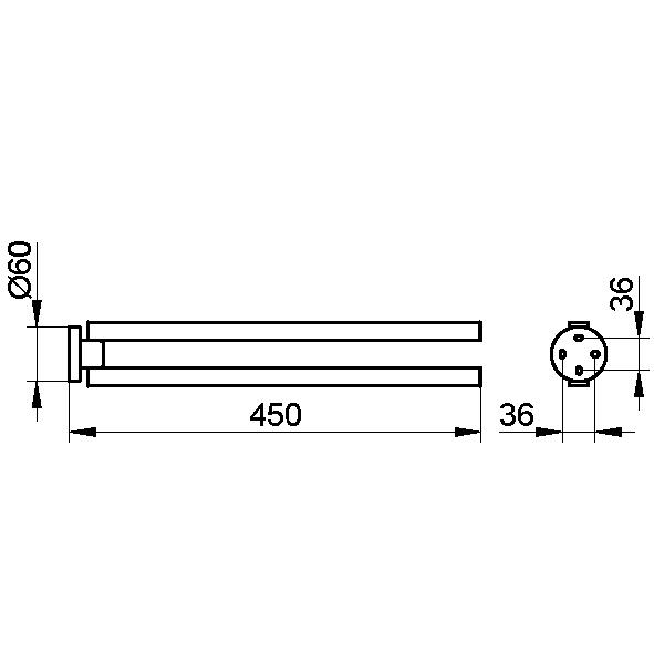 Keuco Edition 90 Полотенцедержатель 6x45x6h см, цвет: хром 19018 010000