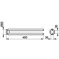 Keuco Edition 90 Полотенцедержатель 6x45x6h см, цвет: хром 19018 010000