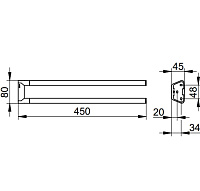 Keuco Сollection Reva Полотенцедержатель 3,4x45x8h см, цвет: хром 12818 010000