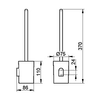 Keuco Smart.2 Ершик для унитаза напольный с керамической колбой, цвет: белый 14764 010100