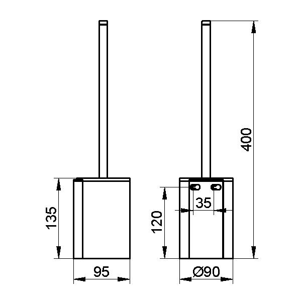 Keuco Plan Ершик для унитаза напольный с пластиковой колбой, цвет: алюминий 14972 170100