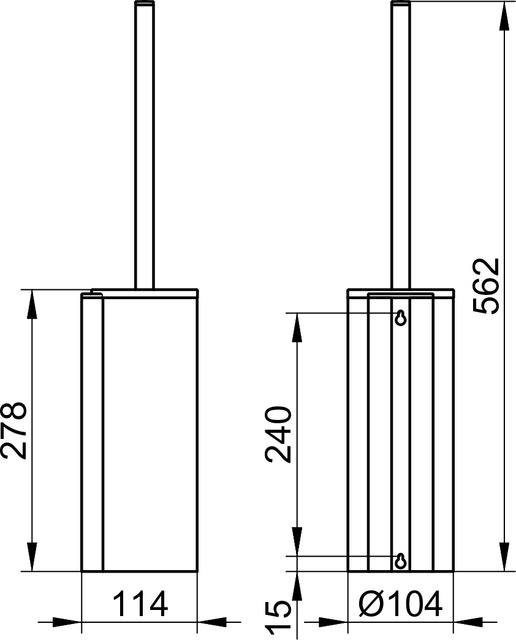 Keuco Plan Care Ершик для унитаза напольный с пластиковой колбой, цвет: алюминий 34964 170100