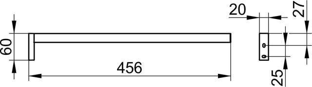 Keuco Edition 90 Square Полотенцедержатель 2x45,6x6h см, цвет: хром 19120 010000