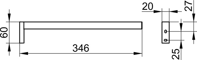 Keuco Edition 90 Square Полотенцедержатель 2x34,6x6h см, цвет: хром 19122 010000