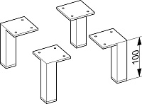 Keuco Edition 90 Ножки для мебели 2,5x2,5x10h см 39098 010000