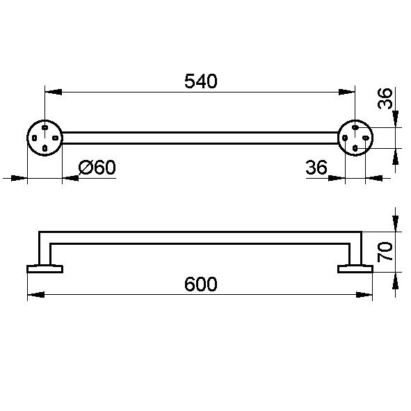 Keuco Edition 90 Полотенцедержатель 80x6x7h см, цвет: хром 19001 010800