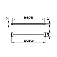 Keuco Smart.2 Полотенцедержатель 80 см, цвет: хром 14701 010800