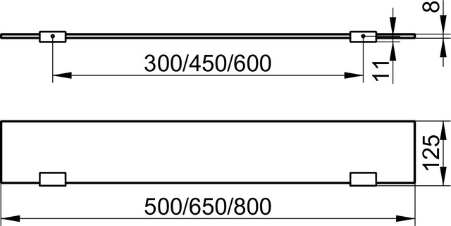 Keuco Collection Moll Полочка стеклянная, подвесная 50x12,5x0,8h см, цвет: хром 12710 015500