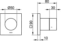 Keuco Ixmo Переключатель на 3 потребителя 9x8x9h см, цвет: хром 59548 010002
