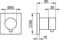 Keuco Ixmo Вентиль-переключатель на 3 потребителя DN15, цвет: хром 59548 011002