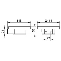 Keuco Plan Мыльница со стеклянной чашей, подвесная, цвет: алюминий 14955 179000