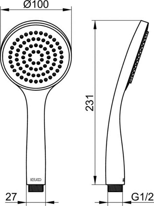 Keuco Ixmo Душевая лейка 10x0x23,1h см, цвет: хром 59580 010100