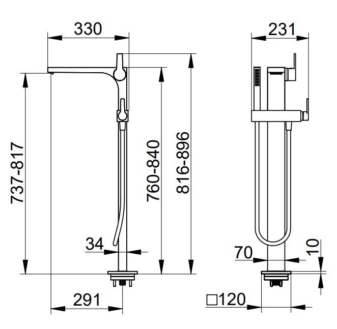 Keuco Edition 11 Смеситель для ванны напольные, цвет: хром 51127 010100