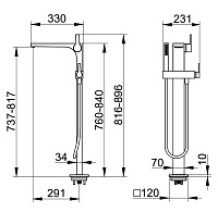 Keuco Edition 11 Смеситель для ванны напольные, цвет: хром 51127 010100