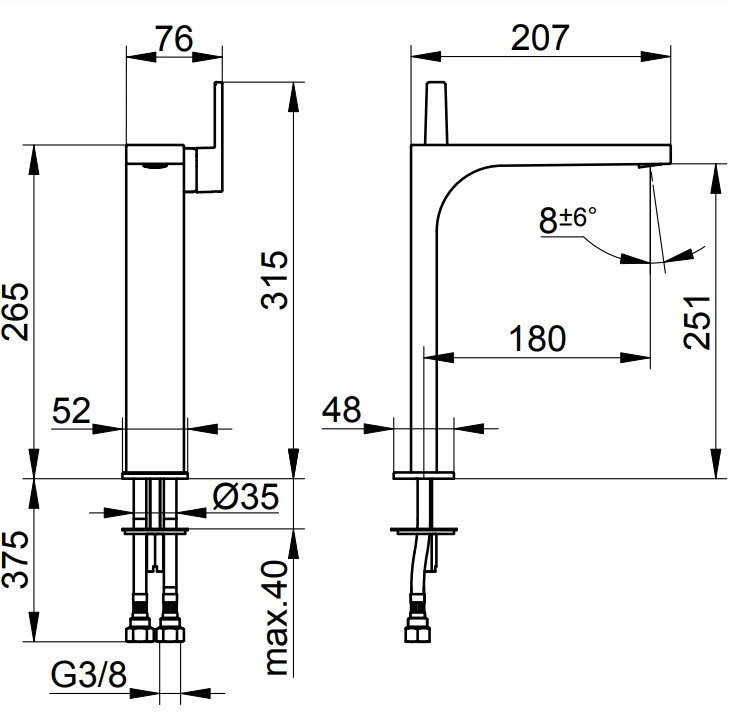 Keuco Edition 11 Смеситель для раковины рычаж. высокий, без донного клапана, излив 25,1см, цвет:хром 51102 010103