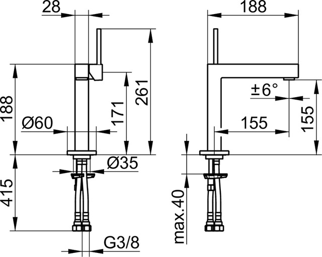 Keuco Edition 90 Смеситель для раковины, цвет: хром 59002 010100