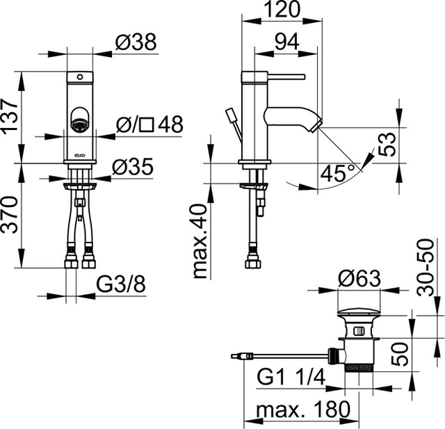 Keuco Ixmo Смеситель для раковины с донным клапаном, цвет: хром 59504 012000