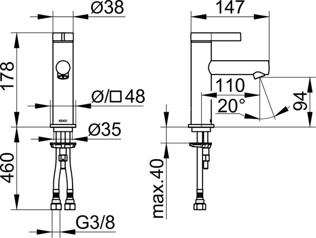 Keuco Ixmo Смеситель для раковины, цвет: черный матовый 59502 371100