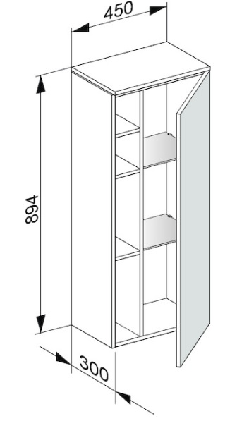 Keuco Edition 400 Шкаф средний 30x45x89,4h см, цвет: трюфель 31725 370002