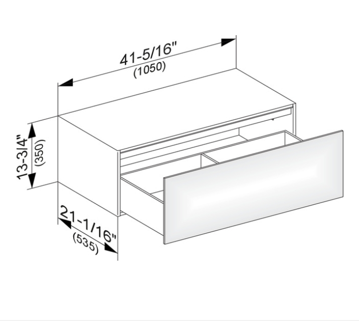 Keuco Edition 11 Тумба боковая подвесная 105x53,5x35h см 31324 850000
