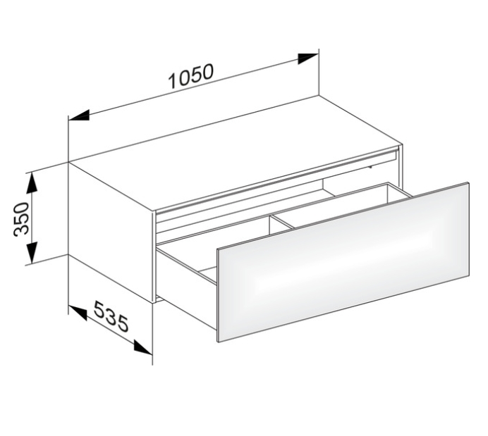 Keuco Edition 11 Тумба боковая подвесная 105x53,5x35h см 31324 850000