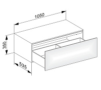 Keuco Edition 11 Тумба боковая подвесная 105x53,5x35h см 31324 850000