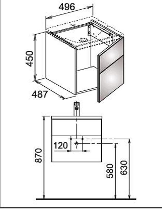 Keuco Royal Reflex Тумба под раковину 49,6x48,7x45h см 34040 210002